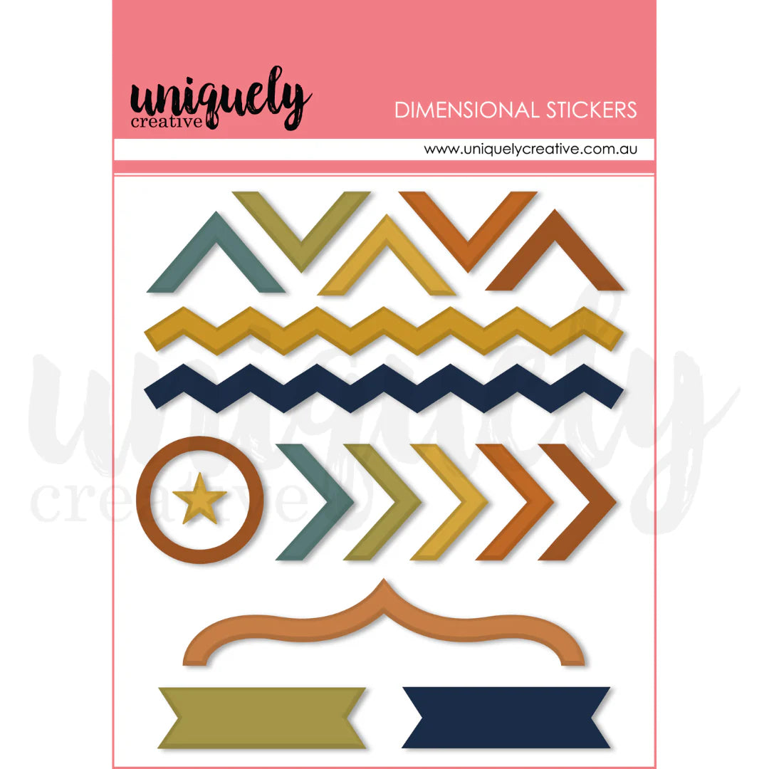 DIRECTIONAL DIMENSIONAL STICKERS PACK BY UNIQUELY CREATIVE