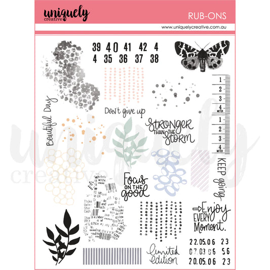 HEART & SOUL RUB-ONS SHEET BY UNIQUELY CREATIVE