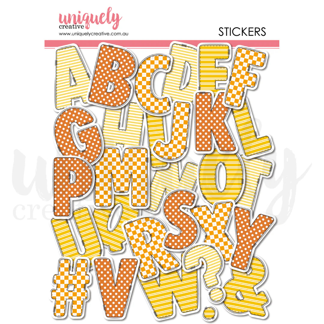 WRITTEN IN THE STARS CHIPBOARD ALPHA STICKERS BY UNIQUELY CREATIVE