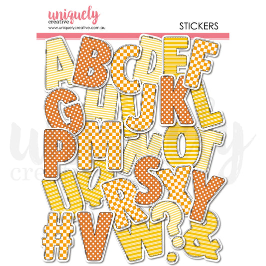 WRITTEN IN THE STARS CHIPBOARD ALPHA STICKERS BY UNIQUELY CREATIVE