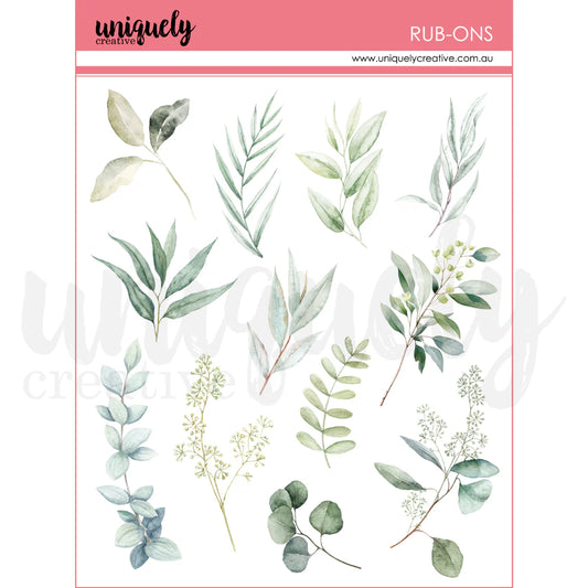 BOHO BOTANICALS RUB-ONS SHEET BY UNIQUELY CREATIVE