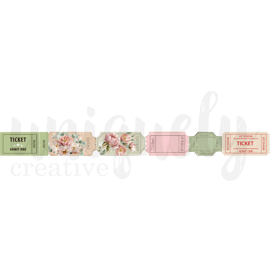 VINTAGE TICKETS WASHI TAPE 30MM BY UNIQUELY CREATIVE