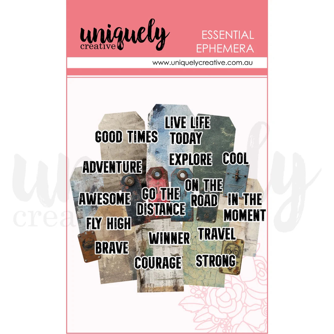 GRUNGE TAGS & TITLES EPHEMERA - BY UNIQUELY CREATIVE