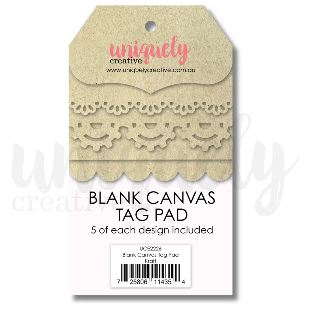 KRAFT BLANK CANVAS TAG PAD - UNIQUELY CREATIVE