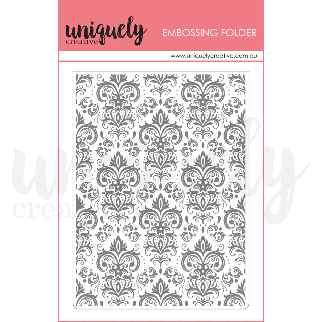 DAMASK EMBOSSING FOLDER BY UNIQUELY CREATIVE