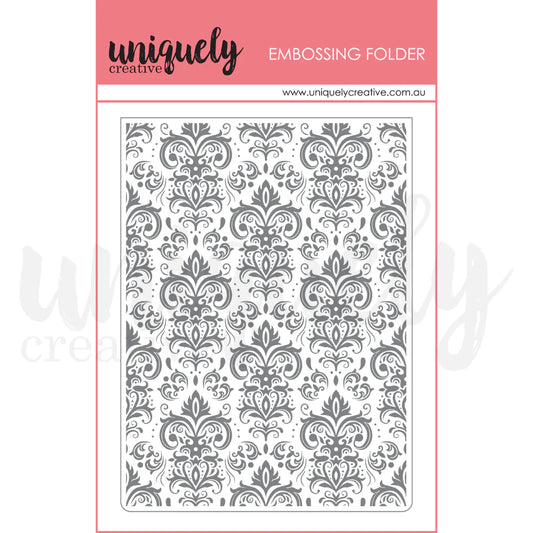 DAMASK EMBOSSING FOLDER BY UNIQUELY CREATIVE