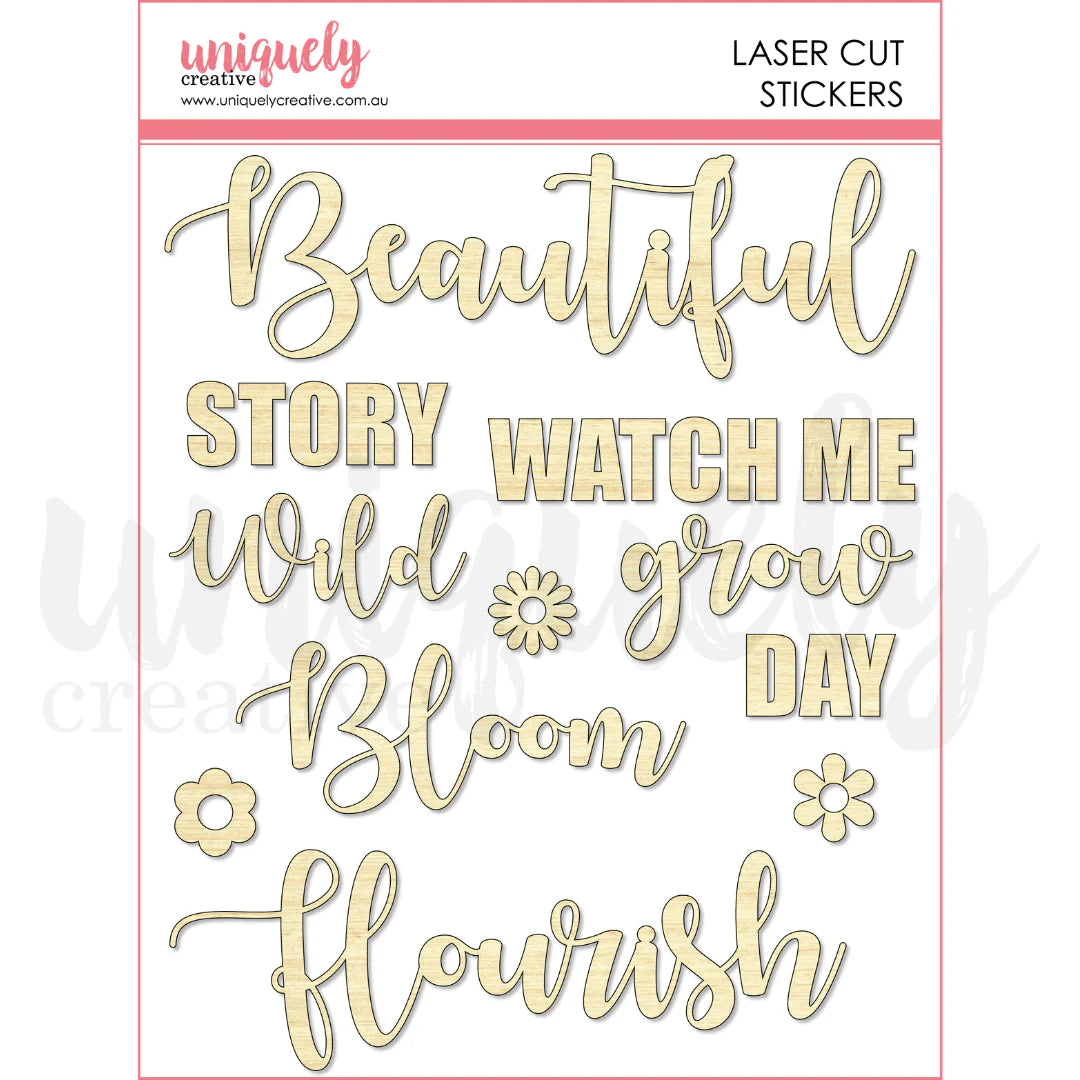 BOTANICAL SCRIPT STICKERS BY UNIQUELY CREATIVE