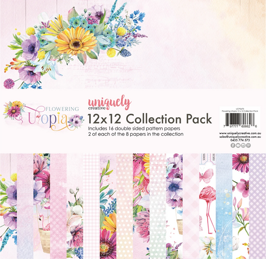 FLOWERING UTOPIA 12" x 12" PAPER COLLECTION PACK BY UNIQUELY CREATIVE