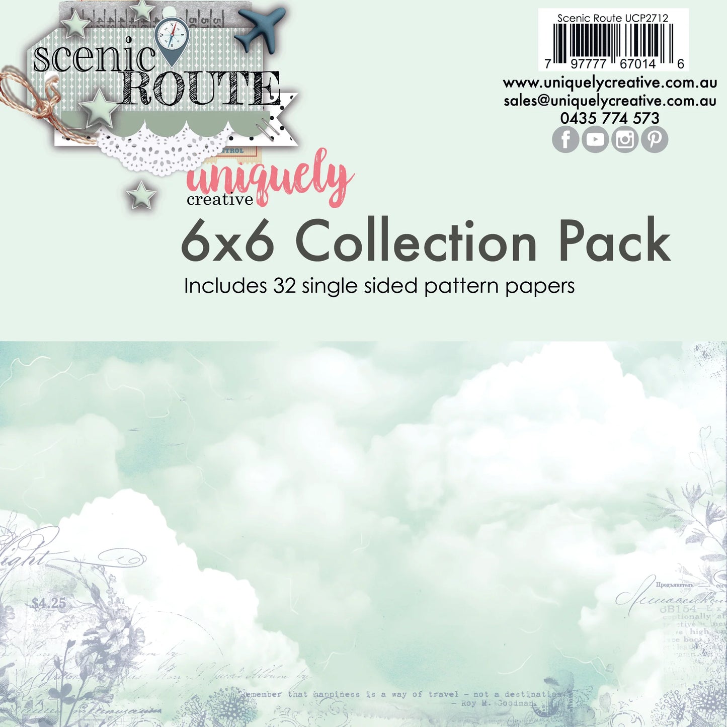 SCENIC ROUTE 6" x 6" COLLECTION PACK BY UNIQUELY CREATIVE