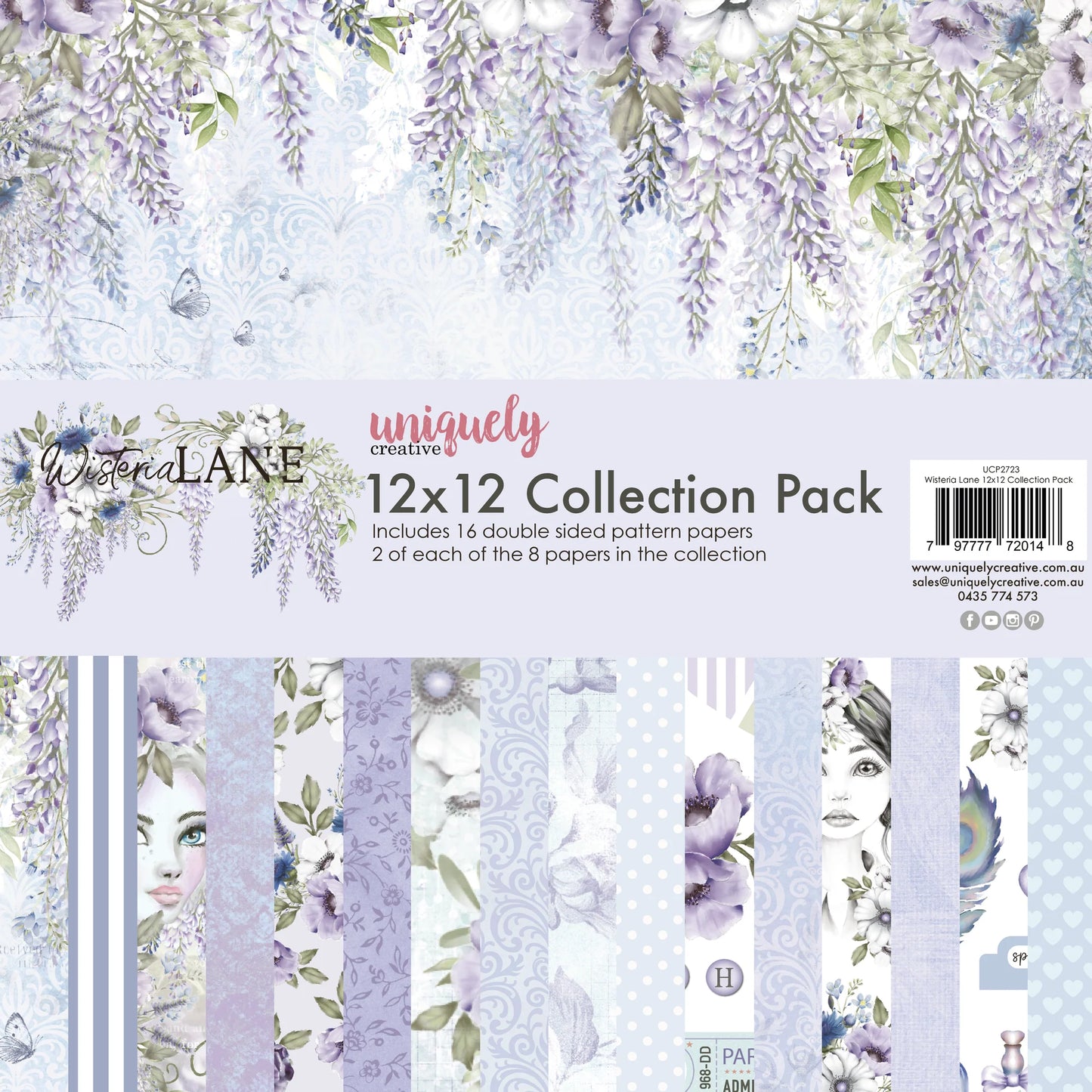 WISTERIA LANE 12" x 12" PAPER COLLECTION PACK BY UNIQUELY CREATIVE