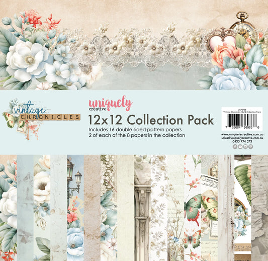 VINTAGE CHRONICLES 12" x 12" PAPER COLLECTION PACK BY UNIQUELY CREATIVE
