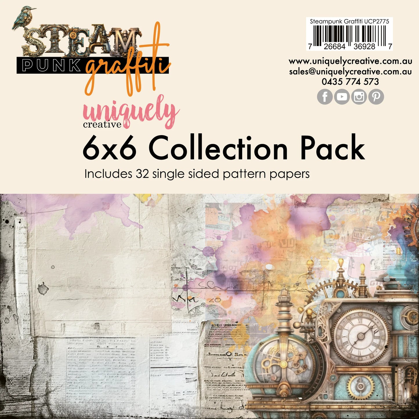 STEAMPUNK GRAFFITI 6" x 6" COLLECTION PACK - UNIQUELY CREATIVE