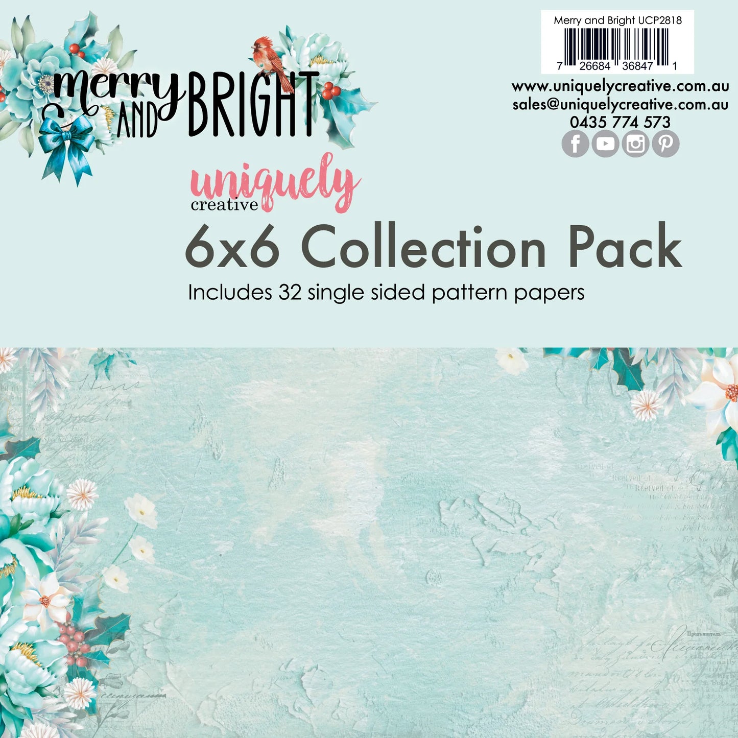 MERRY & BRIGHT 6" x 6" COLLECTION PACK - UNIQUELY CREATIVE