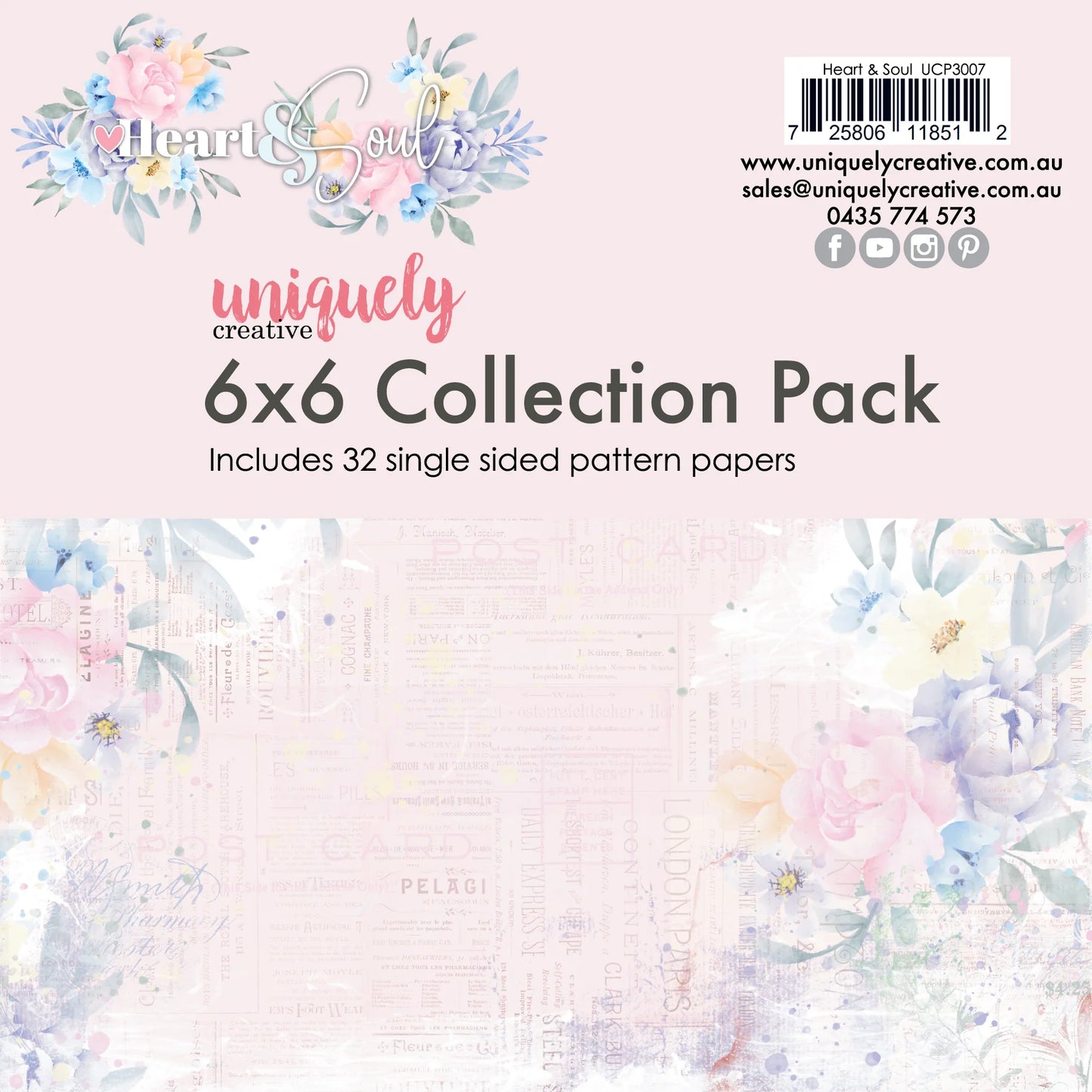 HEART & SOUL 6" x 6" PAPER COLLECTION PACK BY UNIQUELY CREATIVE