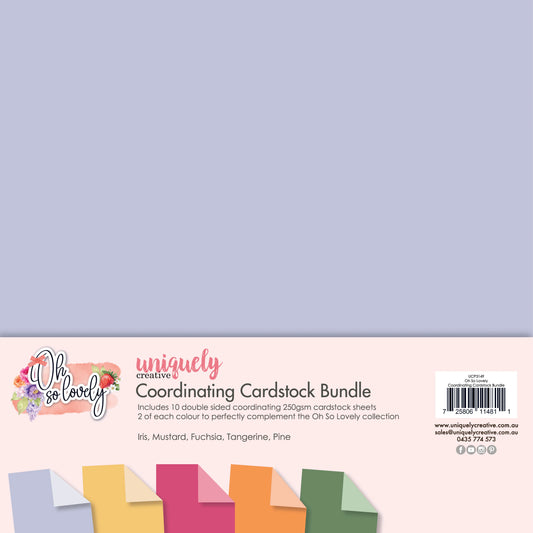 OH SO LOVELY 12" x 12" CO-ORDINATING CARDSTOCK BUNDLE BY UNIQUELY CREATIVE
