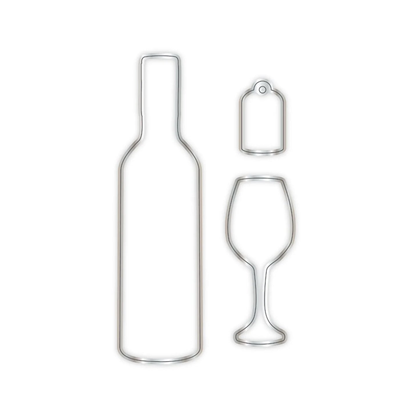 CHLOES CREATIVE CARDS DIE & STAMP SET - WINE BOTTLE & GLASS