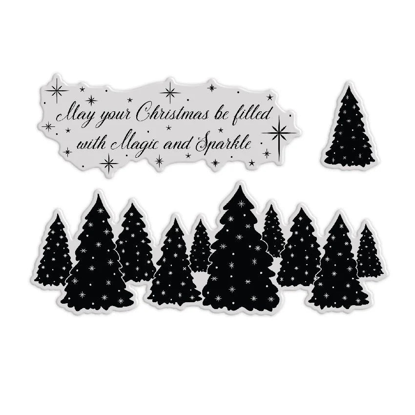 CHLOES CREATIVE CARDS DIE & STAMP SET - WINTER WONDERLAND TREE BORDER
