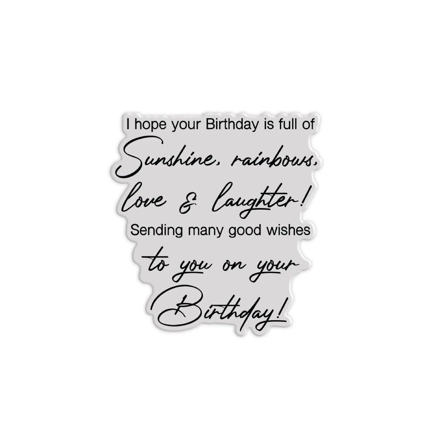 CHLOES CREATIVE CARDS BIRTHDAY VERSE 3 CLEAR PHOTOPOLYMER STAMP