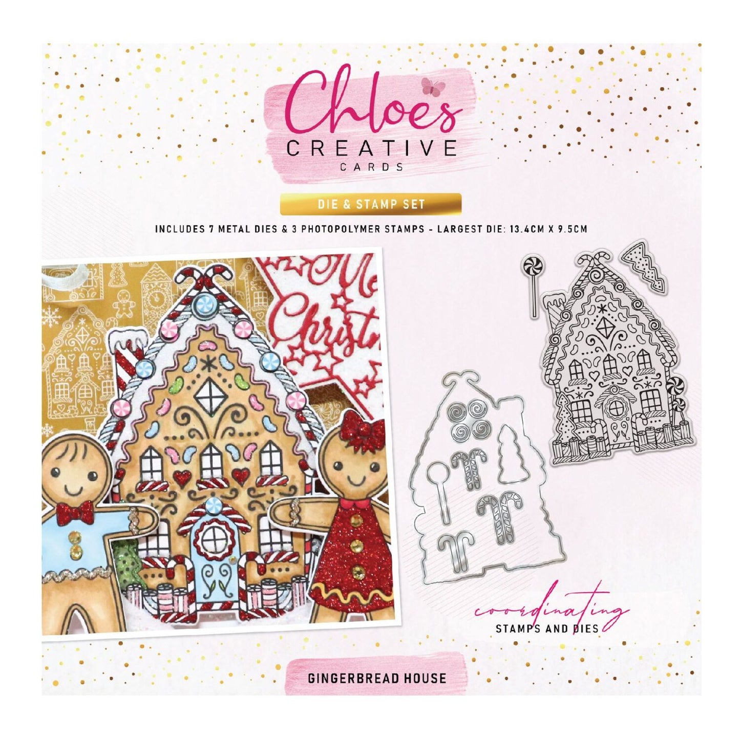 CHLOES CREATIVE CARDS DIE & STAMP SET - GINGERBREAD HOUSE