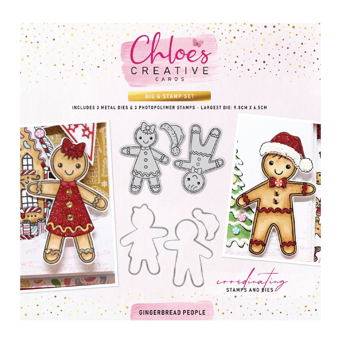 CHLOES CREATIVE CARDS DIE & STAMP SET - GINGERBREAD PEOPLE