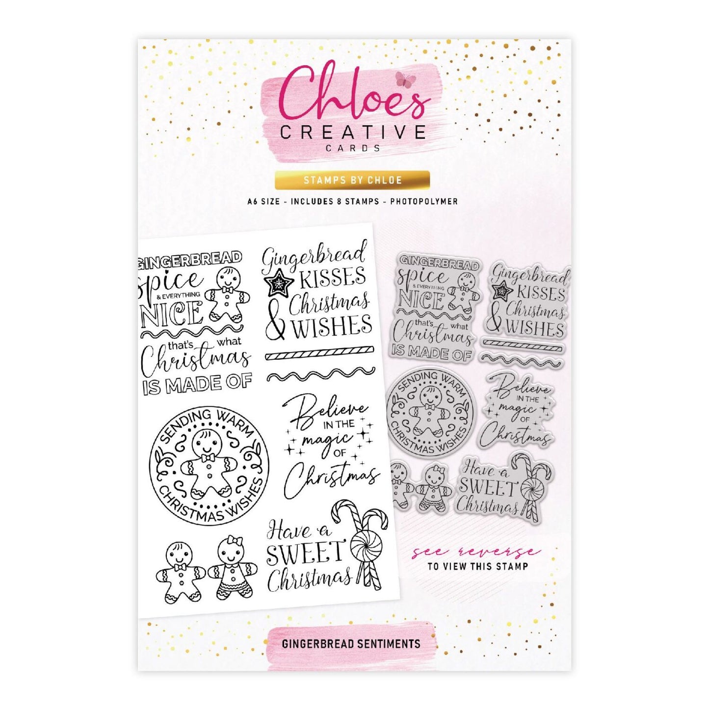 STAMPS BY CHLOE GINGERBREAD SENTIMENTS CLEAR PHOTOPOLYMER STAMP SET