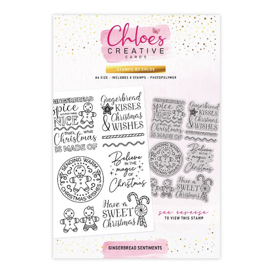 STAMPS BY CHLOE GINGERBREAD SENTIMENTS CLEAR PHOTOPOLYMER STAMP SET