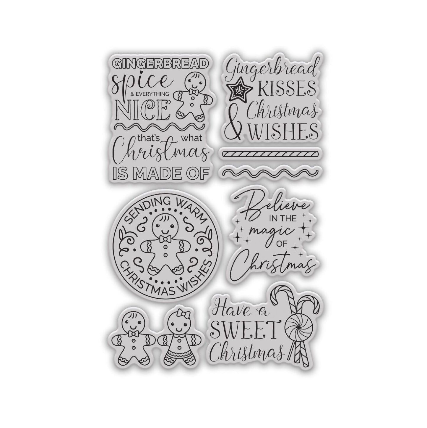 STAMPS BY CHLOE GINGERBREAD SENTIMENTS CLEAR PHOTOPOLYMER STAMP SET