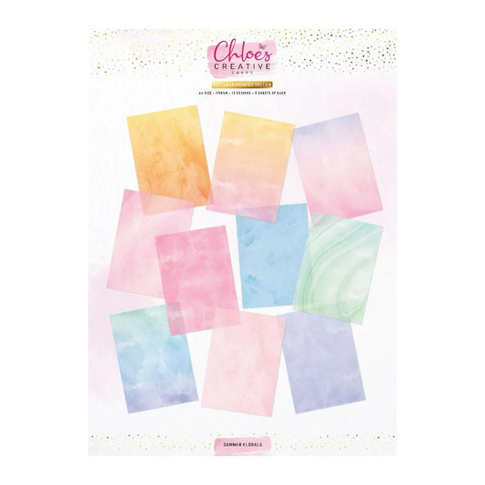 CHLOES CREATIVE CARDS DESIGNER PRINTED A4 VELLUM - SUMMER FLORALS MINI PACK