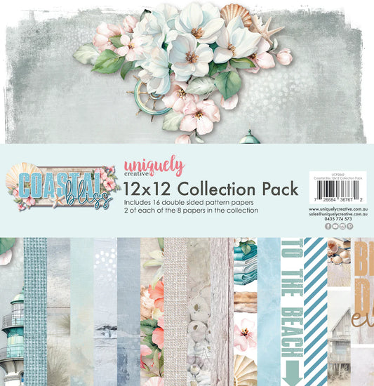 COASTAL BLISS 12" x 12" PAPER COLLECTION PACK BY UNIQUELY CREATIVE