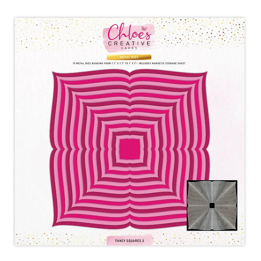CHLOES CREATIVE CARDS METAL DIE SET - 8 X 8 FANCY SQUARES 3