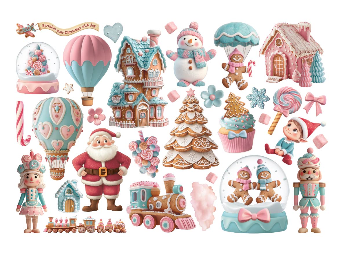 STAMPERIA ADHESIVE EPHEMERA PACK - CANDY CHRISTMAS