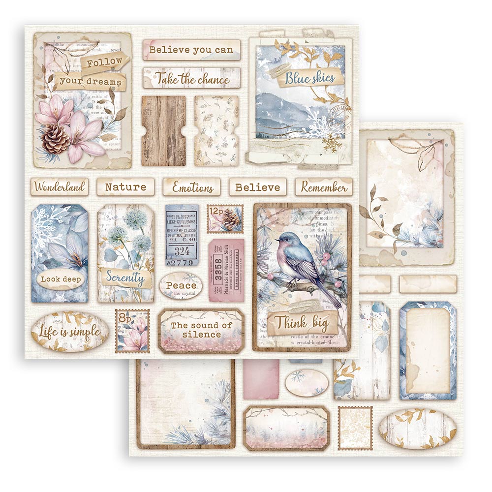 STAMPERIA DOUBLE SIDED 10 PAGE 12" X 12" PAPER PAD - DEWDROPS