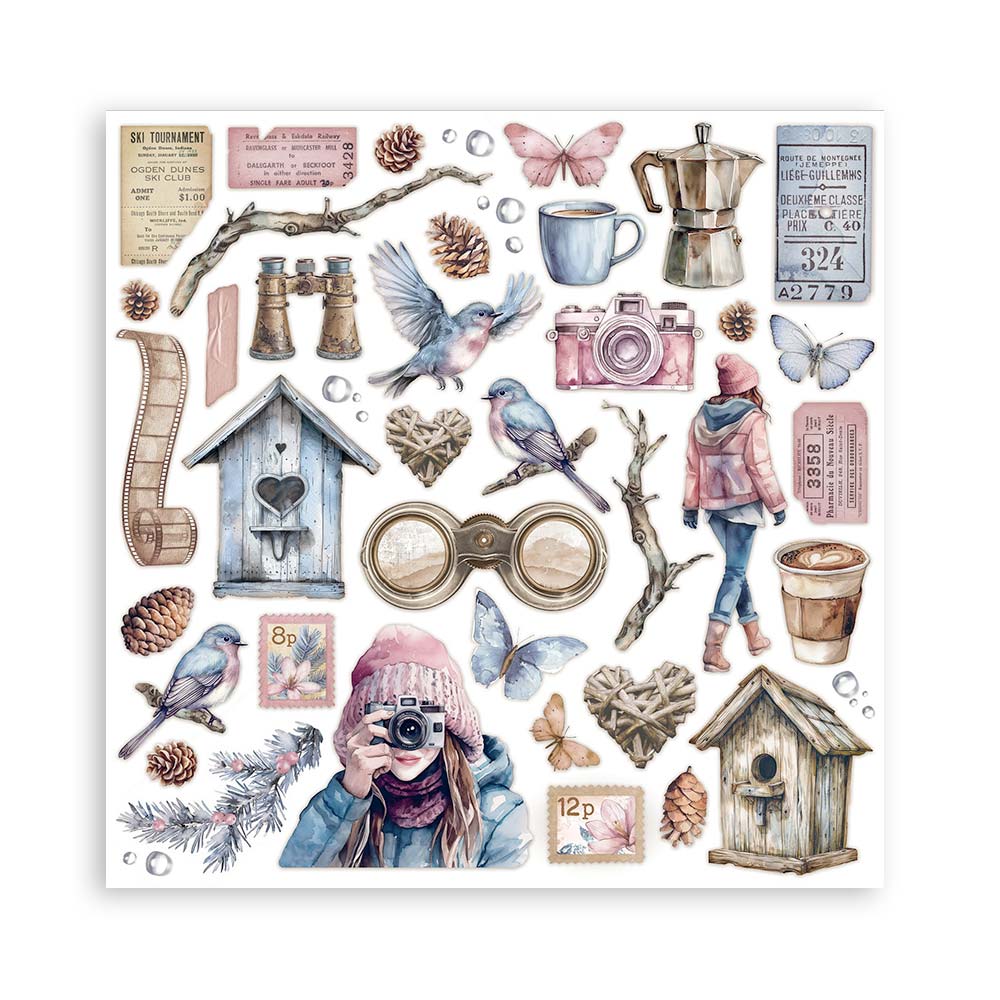 STAMPERIA DOUBLE SIDED 10 PAGE 12" X 12" PAPER PAD - DEWDROPS
