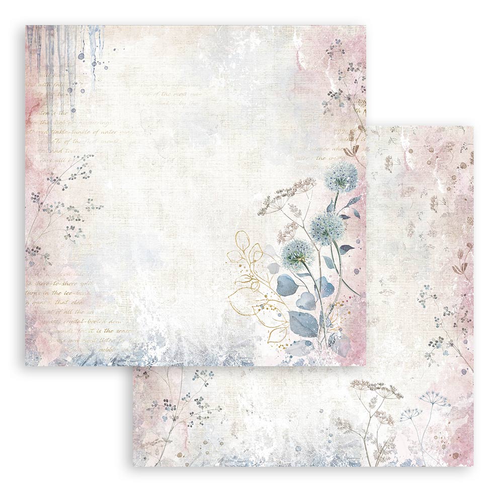 STAMPERIA DOUBLE SIDED 10 PAGE 12" X 12" PAPER PAD - DEWDROPS