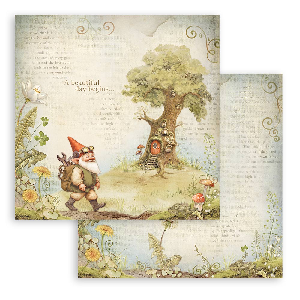 STAMPERIA DOUBLE SIDED 10 PAGE 12" X 12" PAPER PAD - HIDDEN GROVE
