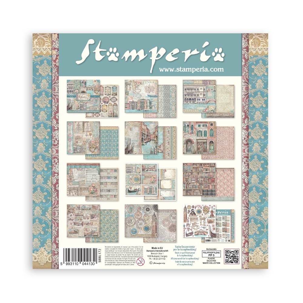 STAMPERIA 12" X 12" DOUBLE FACED PAPER PAD - VENICE CITY OF ART