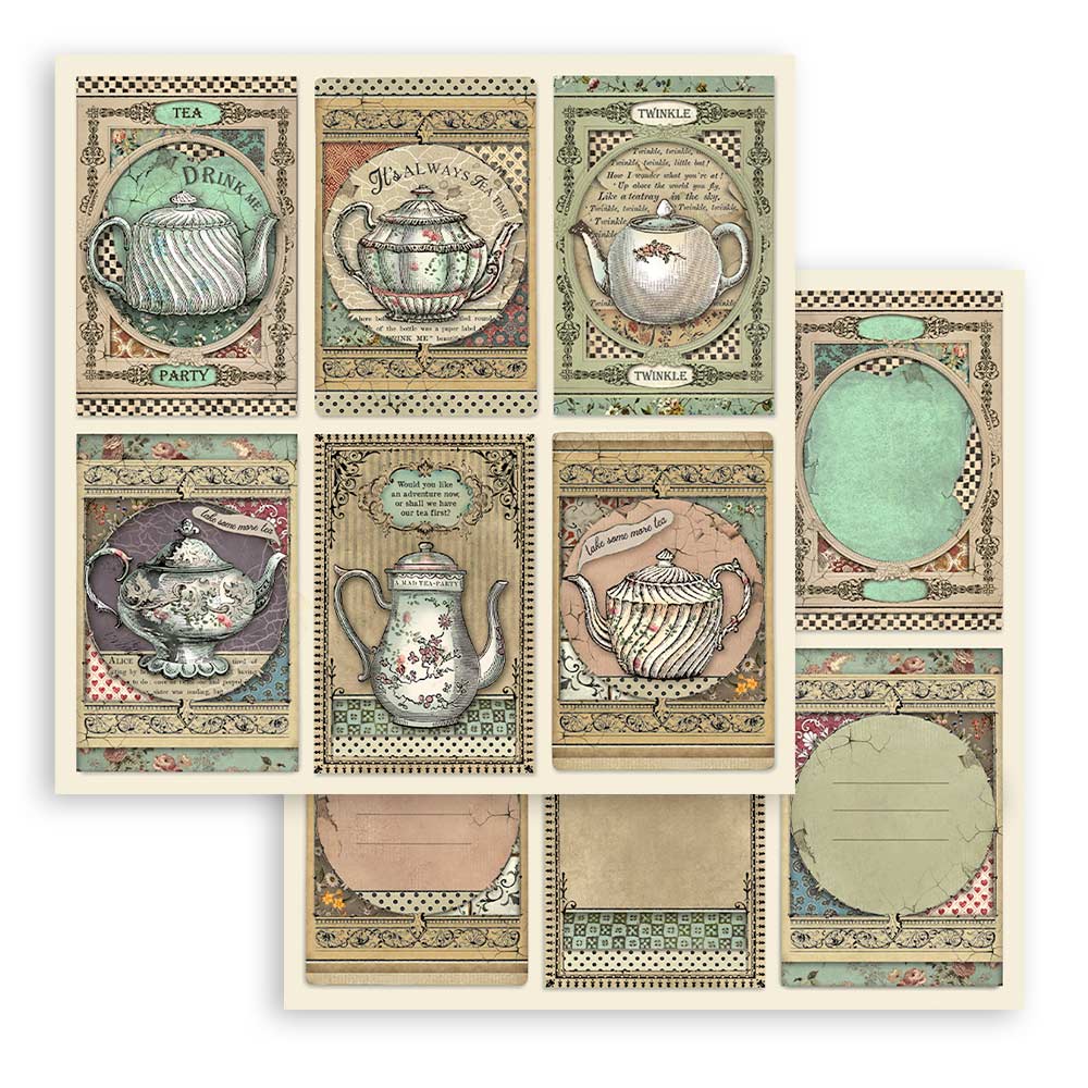 STAMPERIA DOUBLE SIDED 10 PAGE 12" X 12" PAPER PAD - ALICE IN WONDERLAND