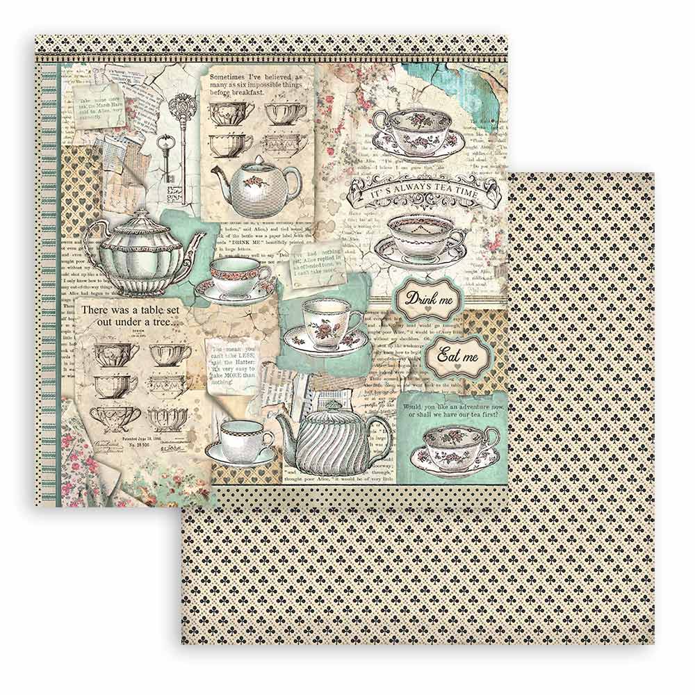 STAMPERIA DOUBLE SIDED 10 PAGE 12" X 12" PAPER PAD - ALICE IN WONDERLAND