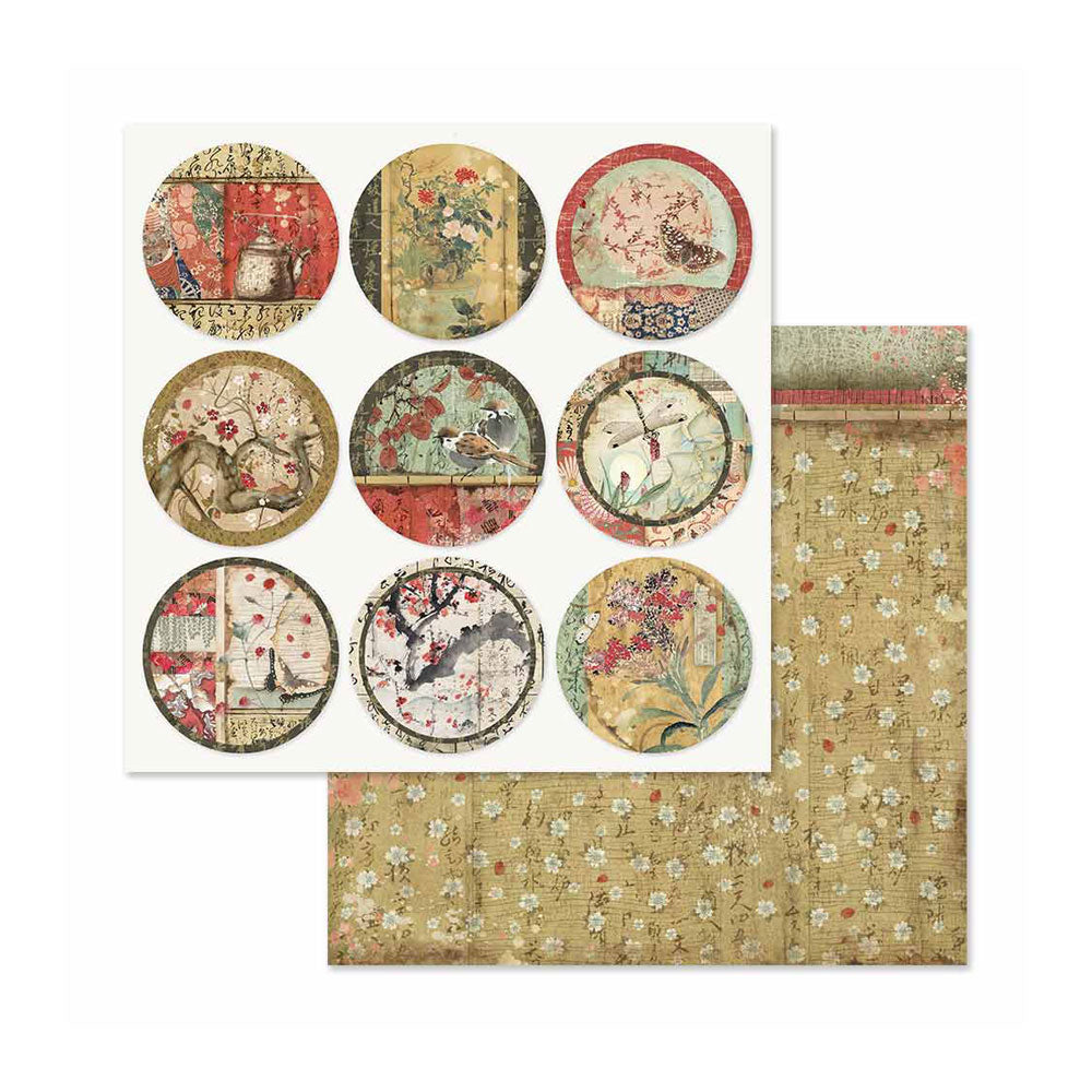 STAMPERIA 8" X 8" DOUBLE FACED PAPER PAD - ORIENTAL GARDEN