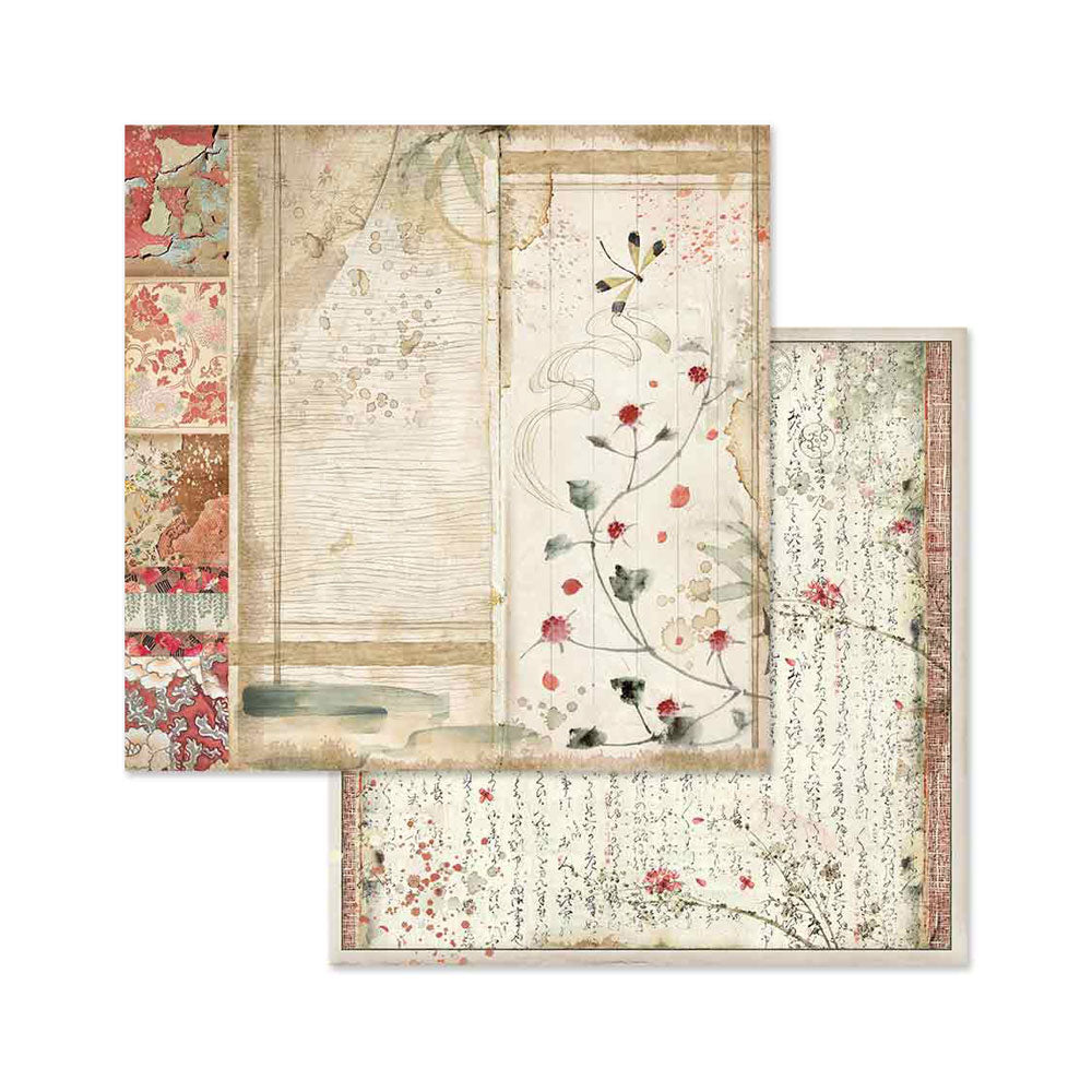 STAMPERIA 8" X 8" DOUBLE FACED PAPER PAD - ORIENTAL GARDEN