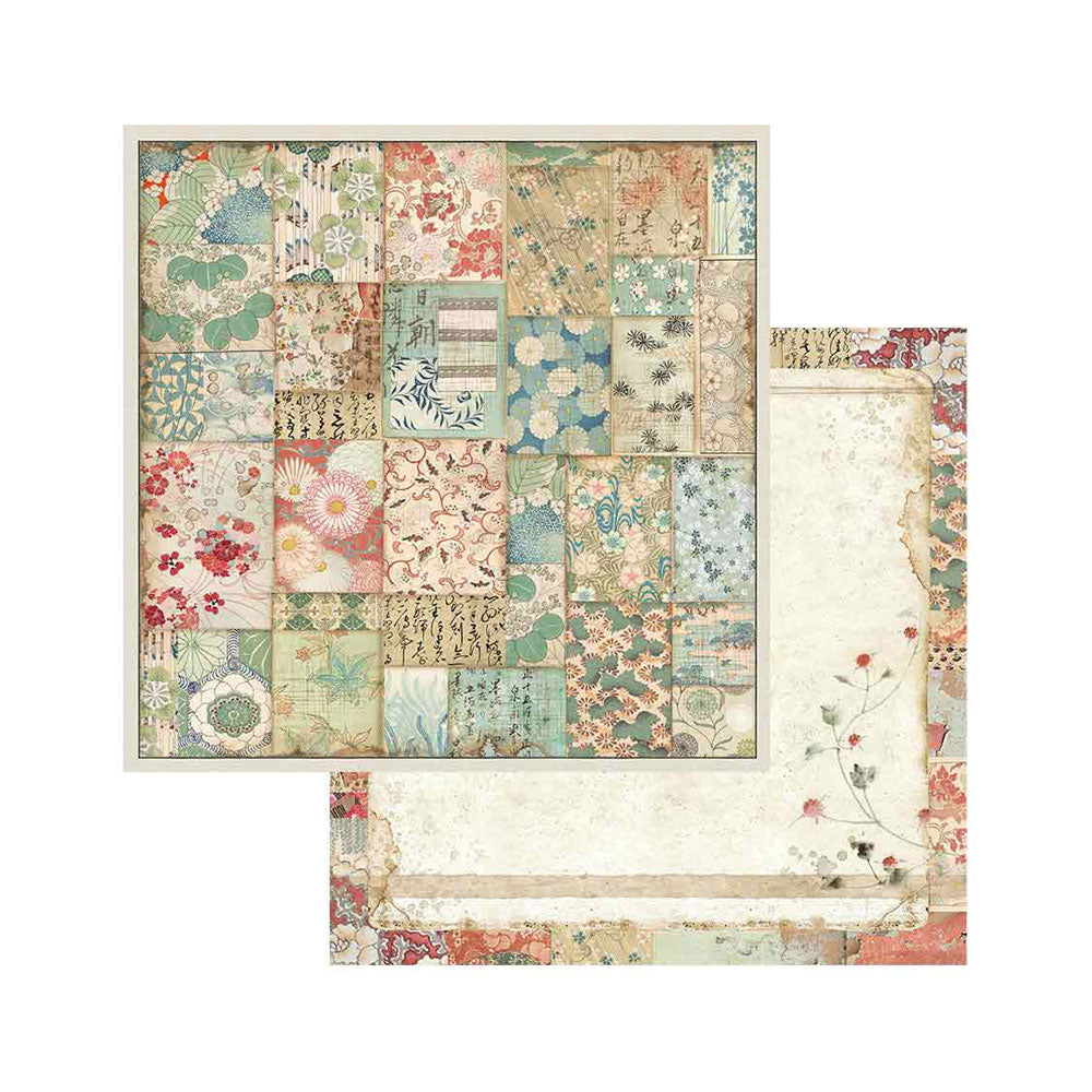 STAMPERIA 8" X 8" DOUBLE FACED PAPER PAD - ORIENTAL GARDEN
