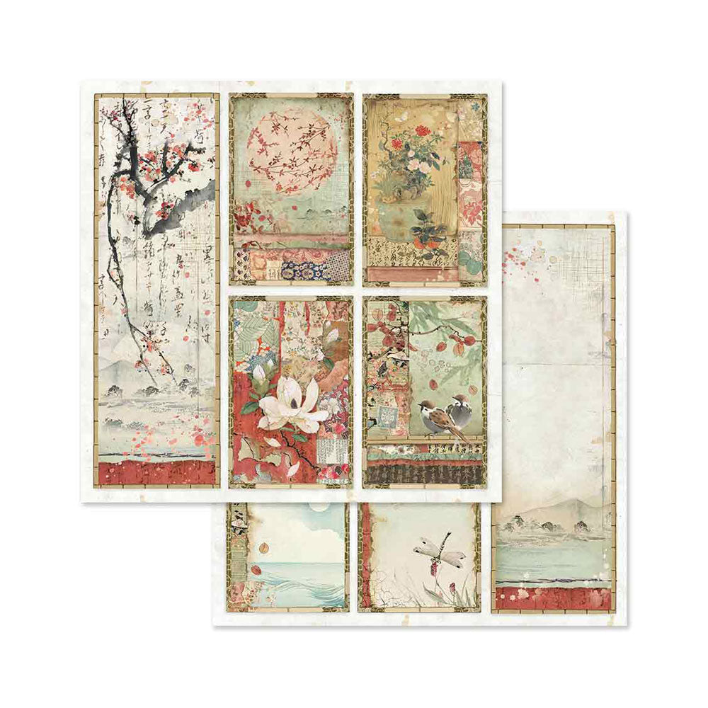 STAMPERIA 8" X 8" DOUBLE FACED PAPER PAD - ORIENTAL GARDEN
