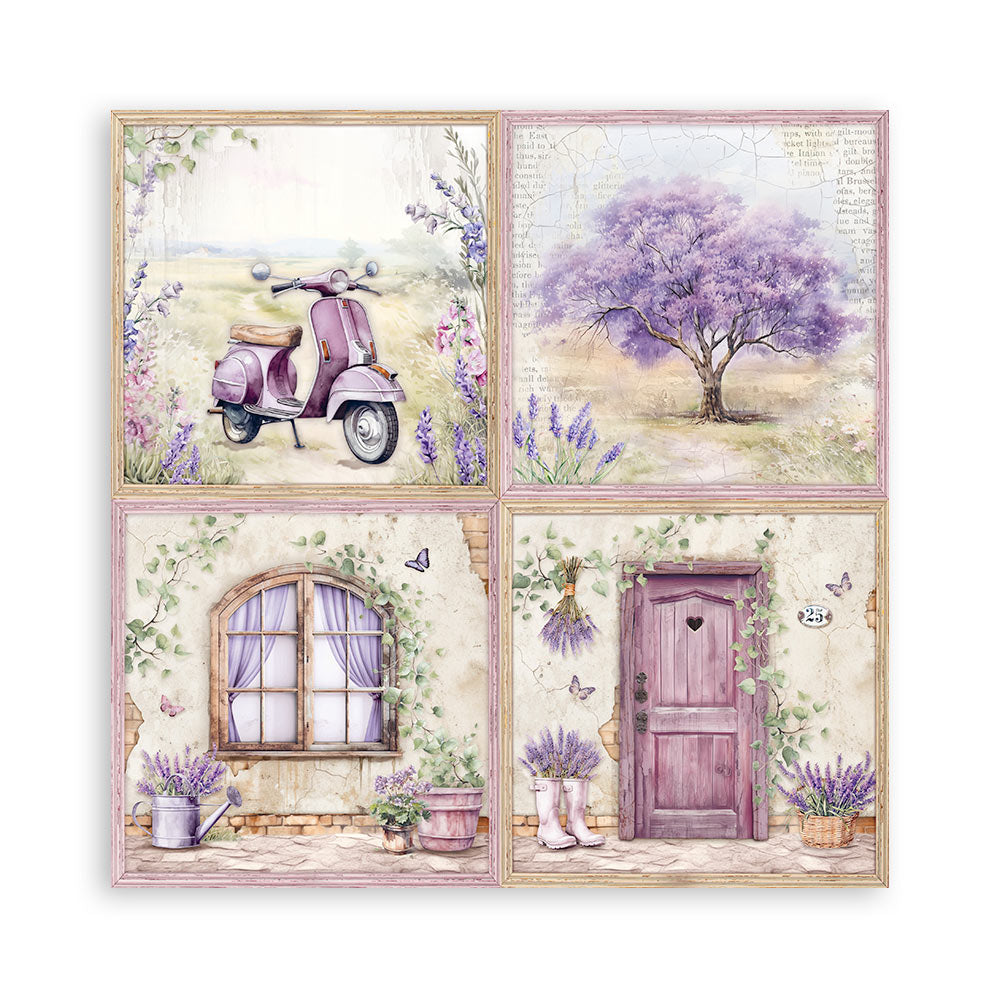 STAMPERIA 8" X 8" DOUBLE FACED PAPER PAD - LAVENDER