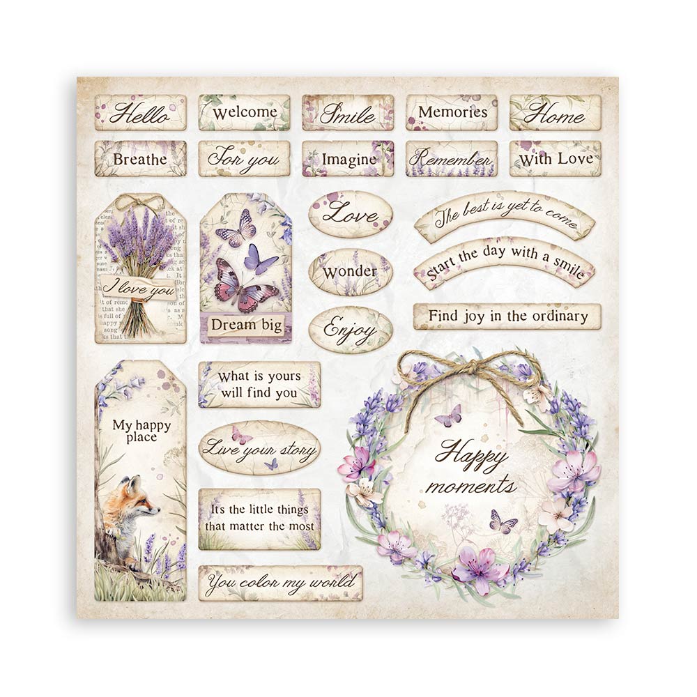 STAMPERIA 8" X 8" DOUBLE FACED PAPER PAD - LAVENDER