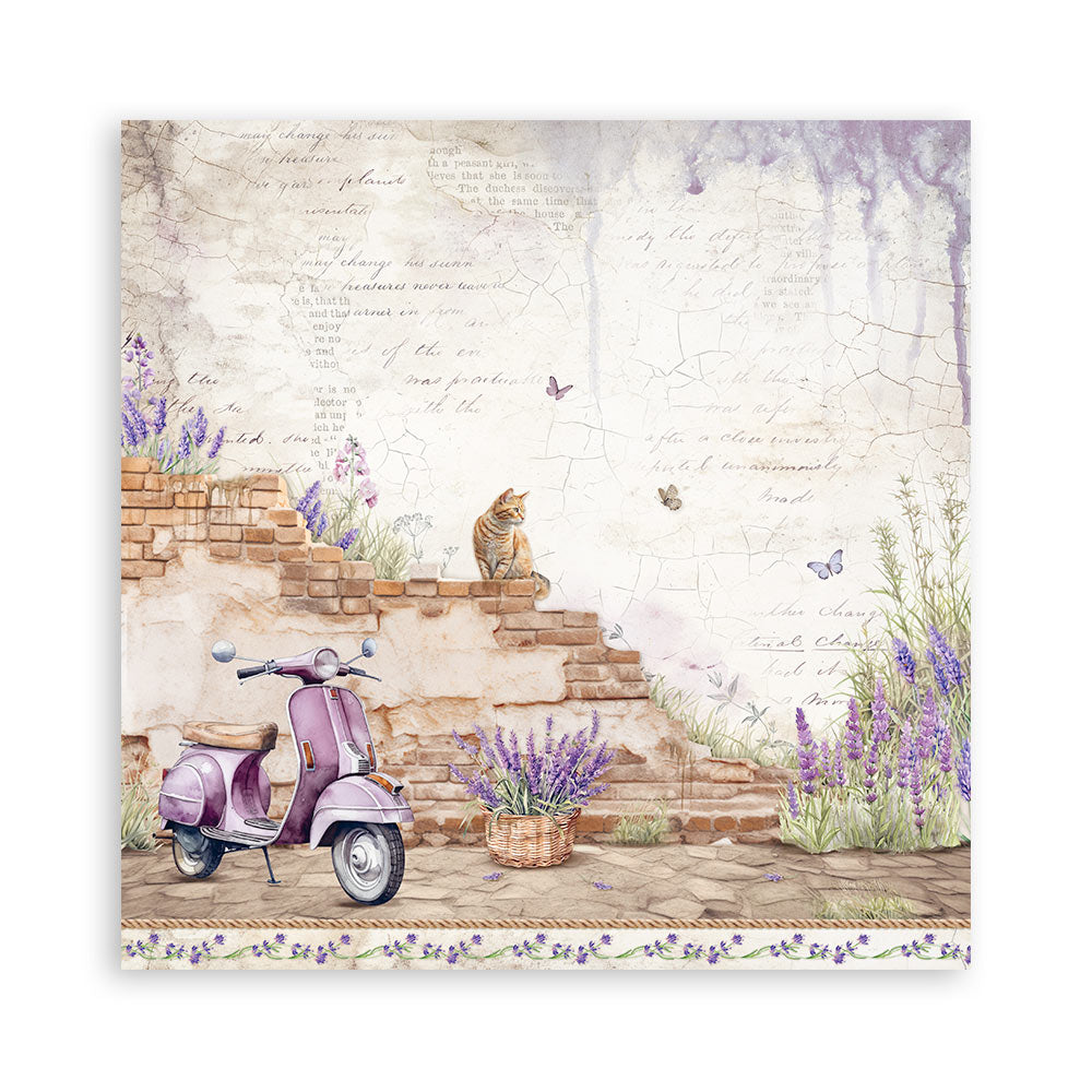 STAMPERIA 8" X 8" DOUBLE FACED PAPER PAD - LAVENDER