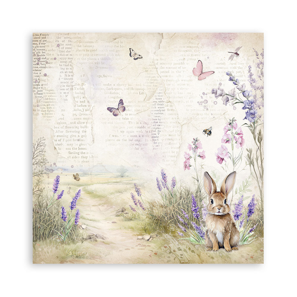STAMPERIA 8" X 8" DOUBLE FACED PAPER PAD - LAVENDER