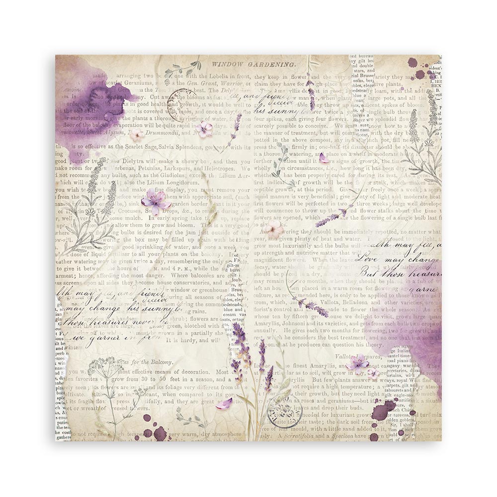 STAMPERIA 8" X 8" DOUBLE FACED PAPER PAD - LAVENDER