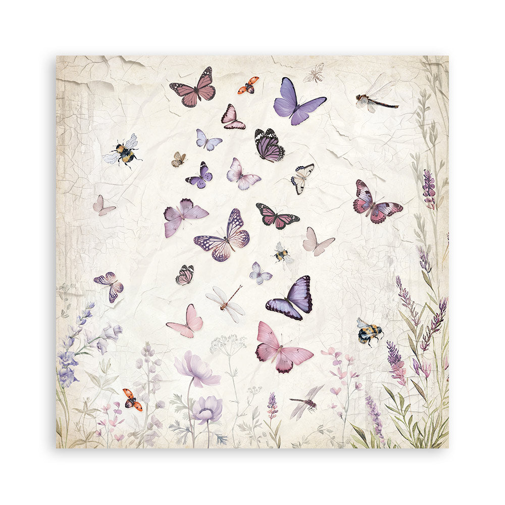 STAMPERIA 8" X 8" DOUBLE FACED PAPER PAD - LAVENDER