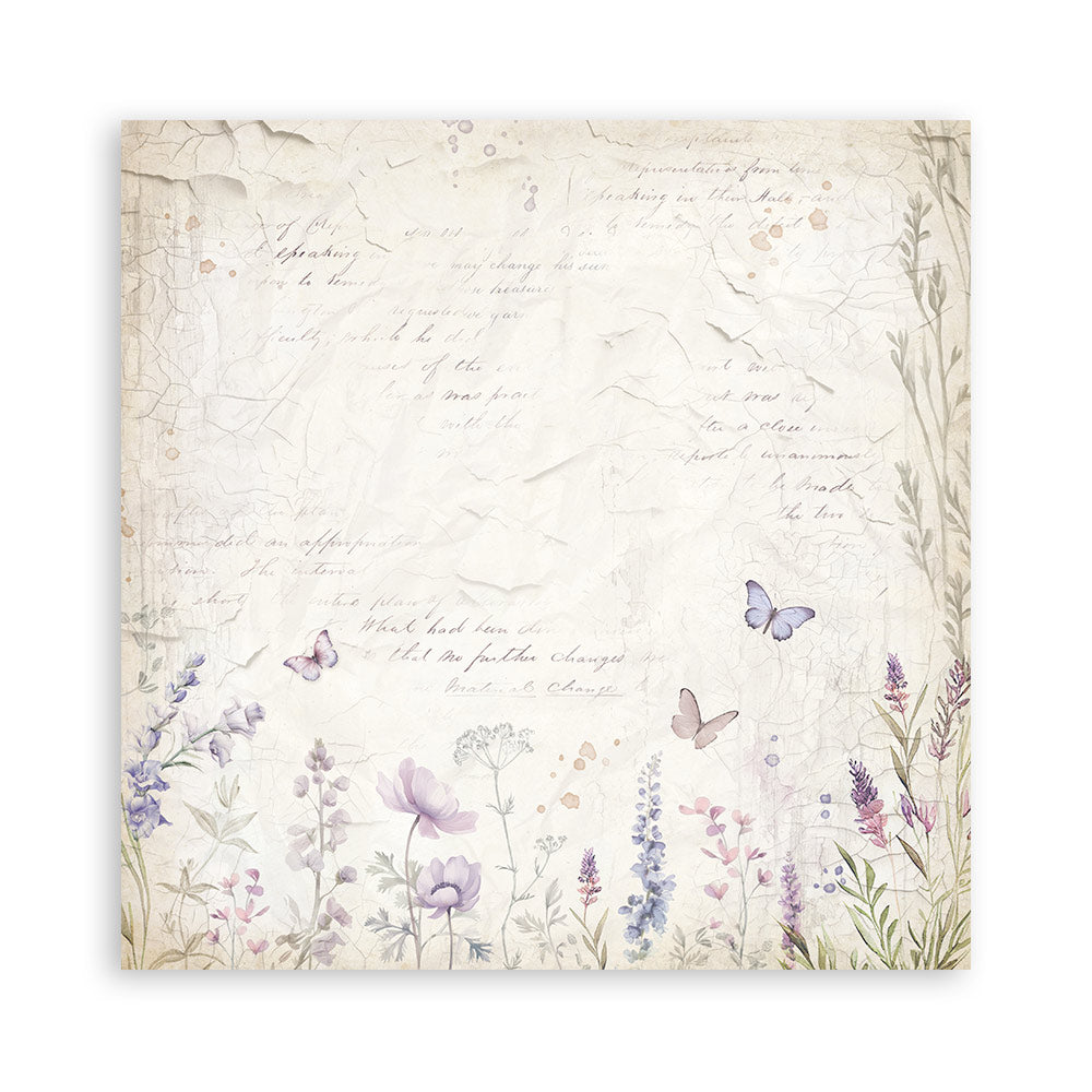 STAMPERIA 8" X 8" DOUBLE FACED PAPER PAD - LAVENDER