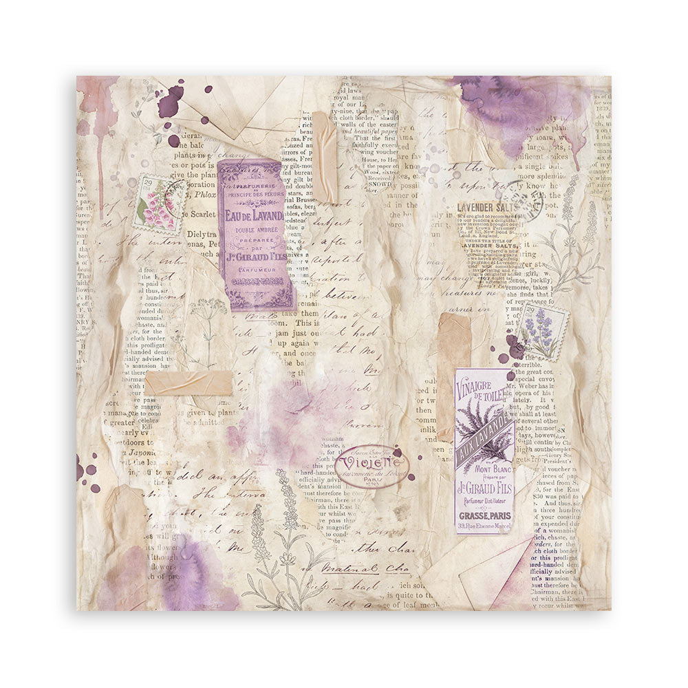 STAMPERIA 8" X 8" DOUBLE FACED PAPER PAD - LAVENDER
